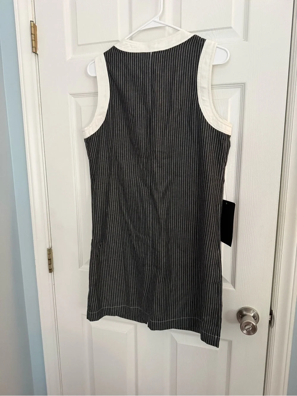 Pomander Place by Tuckernuck Black and White Pinstripe Sleeveless Shift Dress - Picture 3 of 4